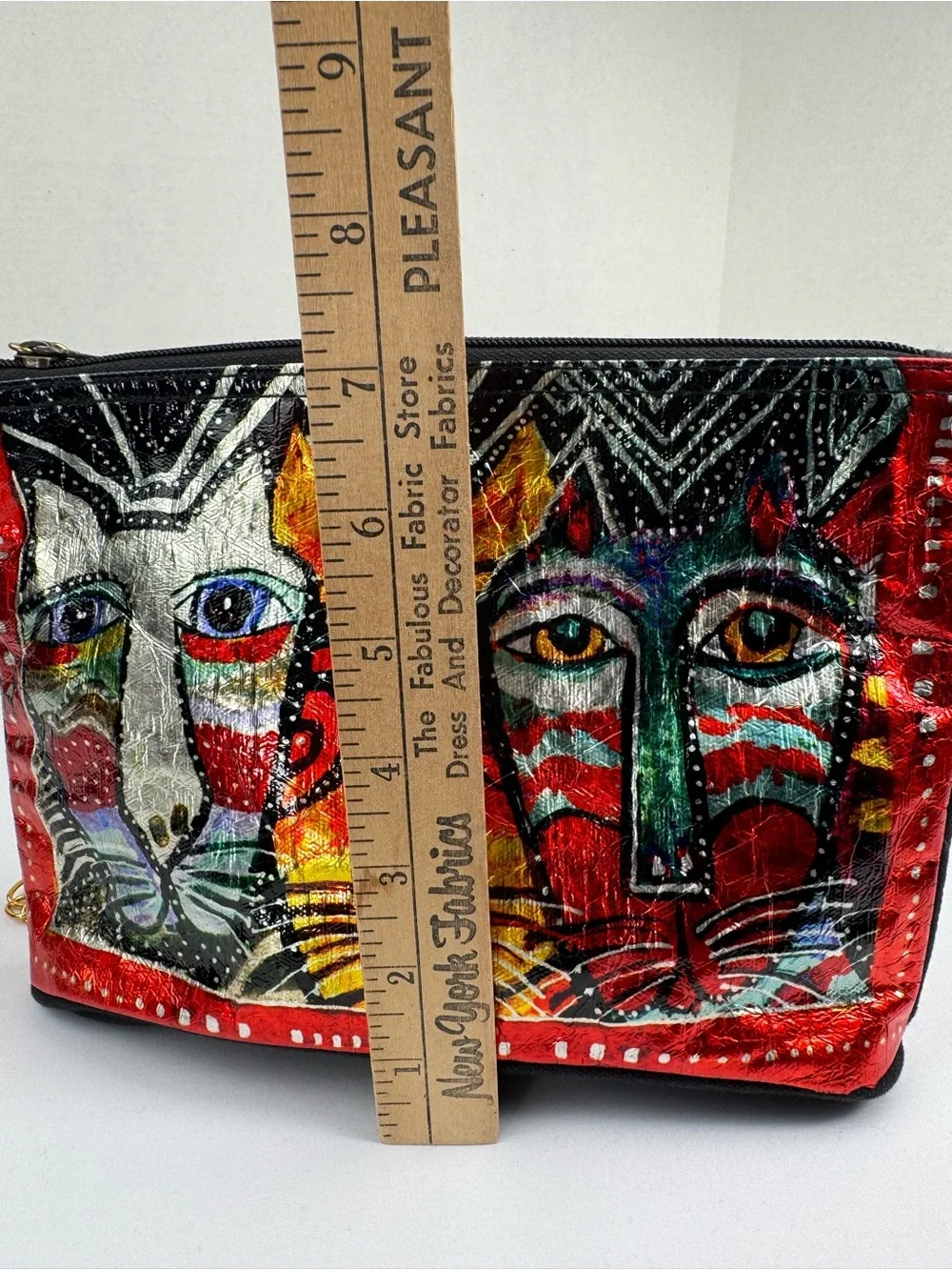 Laurel Burch Foil Cosmetic Bag with Gold Chain
